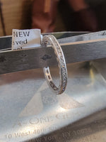 Platinum diamond channel set engraved eternity wedding stackable band - size 5