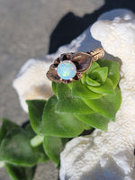 10k gold Victorian opal & diamond antique ring
