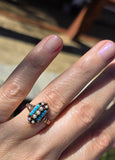 10k gold Victorian turquoise & pearl estate ring