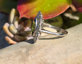 platinum green sapphire and diamond estate antique ring