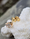 14k gold diamond studs earrings -  apx .78t tw