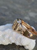 14k gold ruby & diamond estate Deco band ring