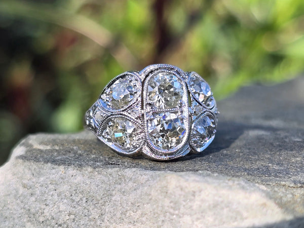 Platinum c.1920's Art Deco mine cut diamond ring HOLD