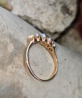 10k gold Victorian opal cabochon band ring