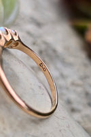 10k gold Victorian opal cabochon band ring