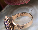 14k gold Victorian amethyst & pearl antique estate ring