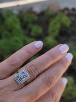 18k gold two tone Deco estate Sapphire & Diamond Ring