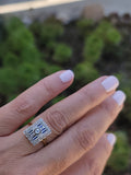 18k gold two tone Deco estate Sapphire & Diamond Ring