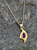10k gold amethyst  vintage necklace pendant