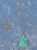 14k gold carved floral jade necklace pendant