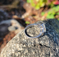 Platinum 2.26ct emerald cut diamond estate engagement ring