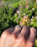 Platinum 2.26ct emerald cut diamond estate engagement ring