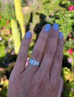Platinum 2.26ct emerald cut diamond estate engagement ring