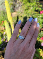 Platinum 2.26ct emerald cut diamond estate engagement ring