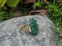 10k gold two tone Art Deco jade & diamond estate ring
