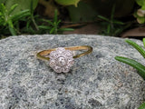 18ct & platinum two tone diamond cluster ring