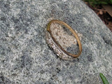 14k gold two tone 4 diamond estate Deco c.1930's ring