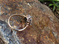14k Victorian - Edwardian fancy yellow diamond mine cut halo ring - GIA