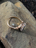 14k Victorian - Edwardian fancy yellow diamond mine cut halo ring - GIA