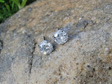 14k white gold diamond stud earrings - .72ct tw