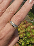 14k gold 8 diamond estate band mens ring - apx .32ct tw