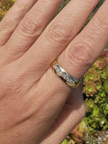 14k gold 8 diamond estate band mens ring - apx .32ct tw