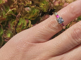 14k gold two tone vintage diamond & ruby engagement wedding ring