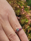 14k gold two tone vintage diamond & ruby engagement wedding ring