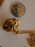 14k gold & BIG Natural Nugget movable estate pendant necklace