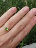 14k gold c.1920's c.1930's filigree solitaire peridot ring