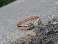 18ct rose gold antique opal & diamond ring band