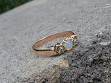 18ct rose gold antique opal & diamond ring band