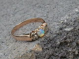 18ct rose gold antique opal & diamond ring band