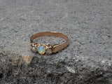 18ct rose gold antique opal & diamond ring band