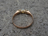 18ct rose gold antique opal & diamond ring band