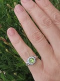 18k white gold c.1920's c.1930's Deco peridot ring