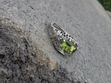 18k white gold c.1920's c.1930's Deco peridot ring