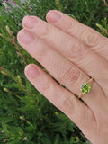 14k gold c.1920's c.1930's filigree solitaire peridot ring