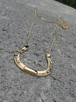 14k gold two tone horse shoe antique necklace pendant