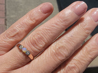 18ct rose gold antique opal & diamond ring band