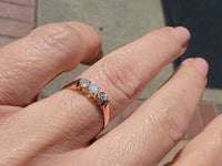 18ct rose gold antique opal & diamond ring band