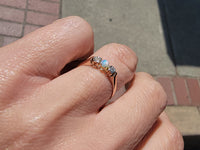 18ct rose gold antique opal & diamond ring band