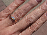18ct rose gold antique opal & diamond ring band