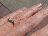 18ct rose gold antique opal & diamond ring band