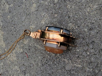 10k gold Victorian estate cameo & onyx reversible locket pendant necklace