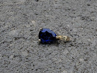 14k gold blue sapphire necklace pendant