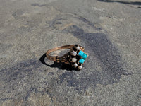 12k gold Victorian turquoise and pearl estate ring