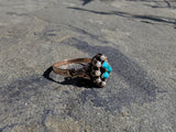 12k gold Victorian turquoise and pearl estate ring
