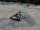 12k gold Victorian turquoise and pearl estate ring