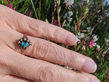 12k gold Victorian turquoise and pearl estate ring